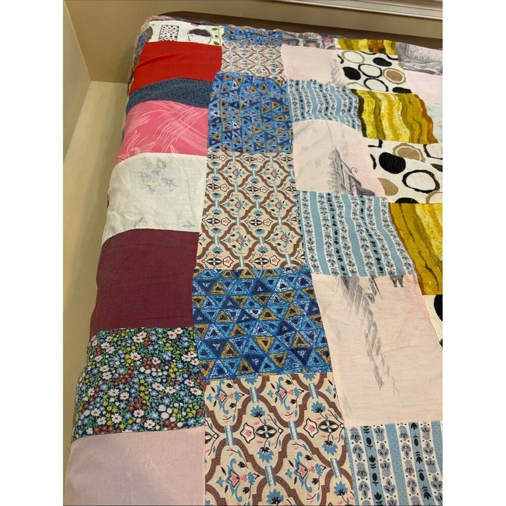 Handmade Vintage Patchwork Cotton Quilt